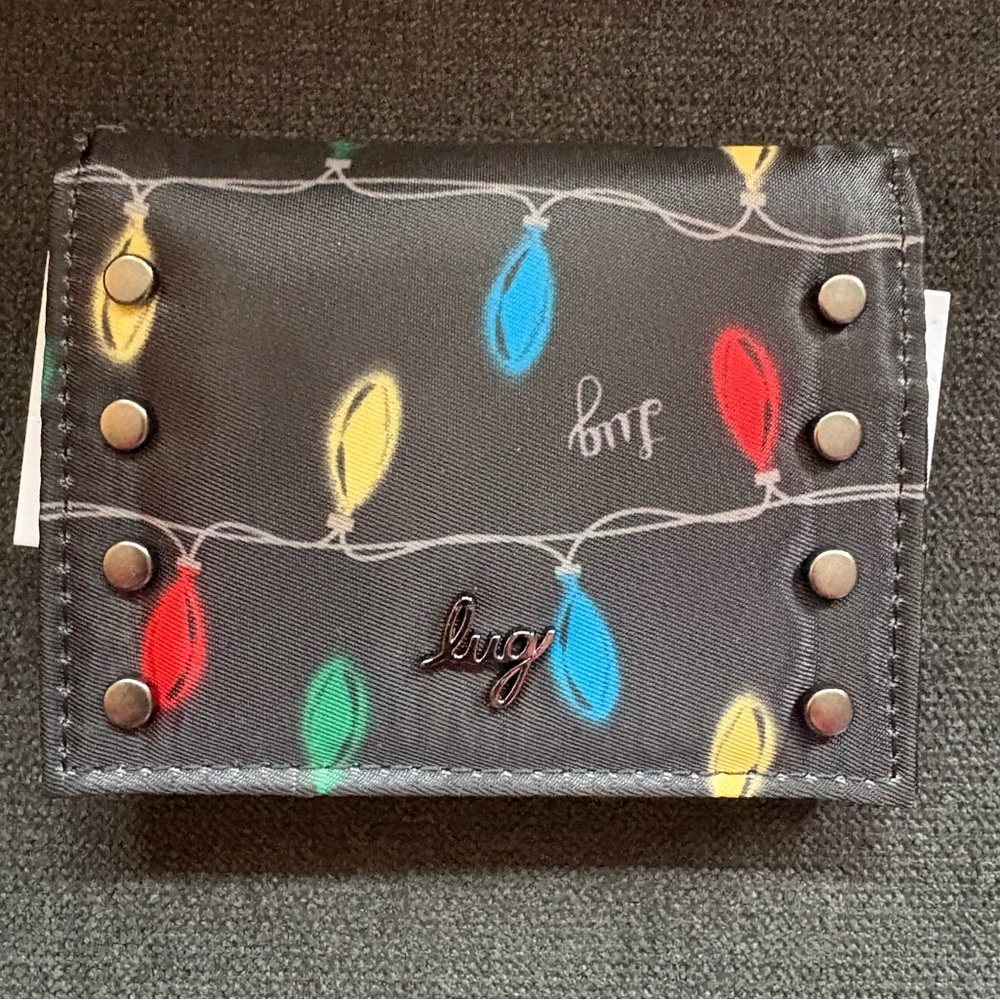 Lug Walkover RFID Wallet – Lights Black (Christmas Multi Color)